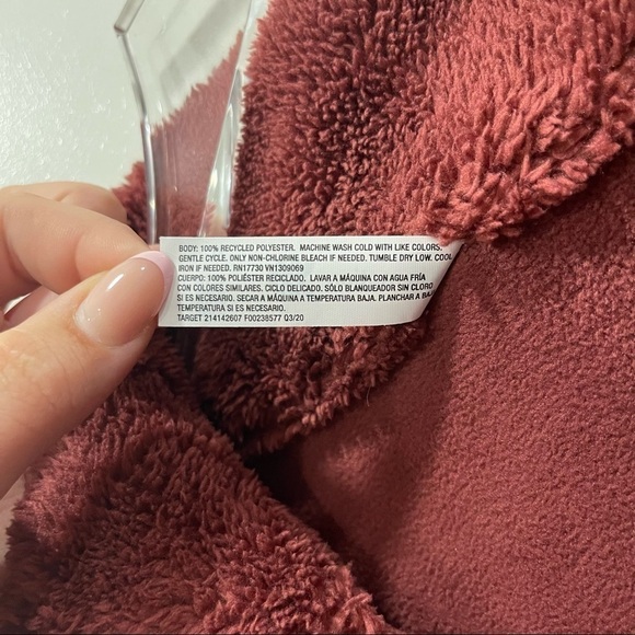 All In Motion Half Fleece Pullover Popover Sweater Drawstring Burgundy XL - Picture 8 of 9